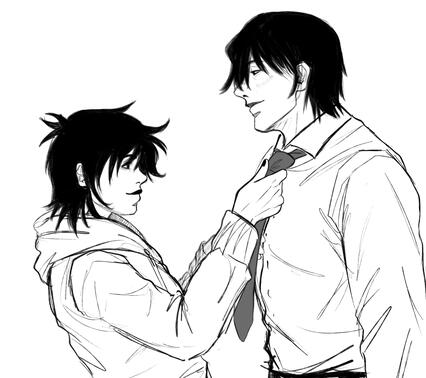 mamaguro helps toji get ready
